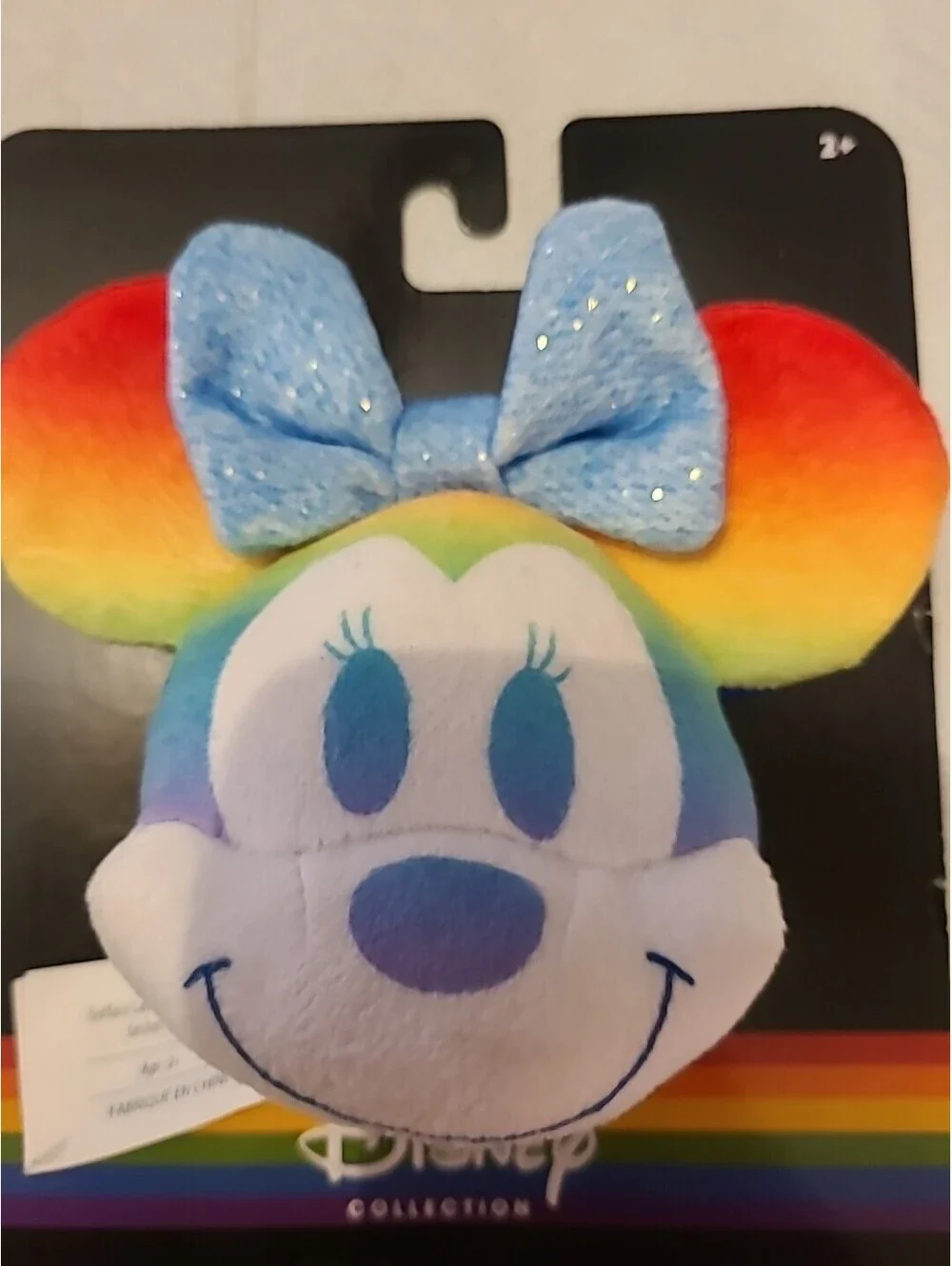 Disney Rainbow Collection Minnie Mouse Plush Keychain Clip-on Hanger LGBTQ
